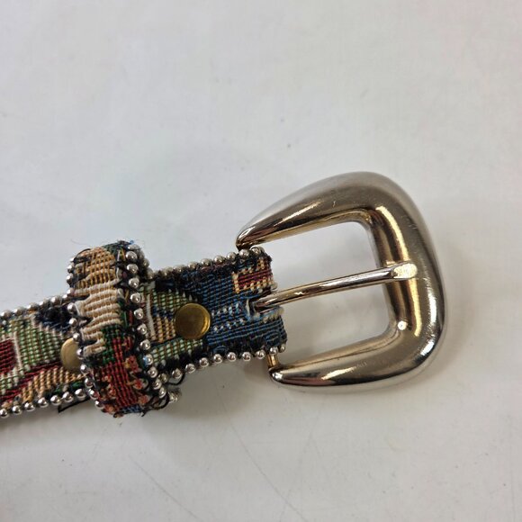 Vintage Absolutely Fresh Leather Womens Belt Southwestern Navajo Pattern Small - Picture 2 of 9